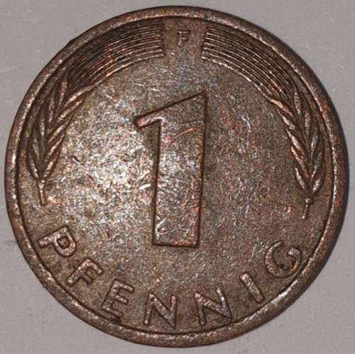 1977 D - 1 PFENNIG - ONE PFENNIG - GERMANY - FEDERAL REPUBLIC - (Copper Plated Steel)
